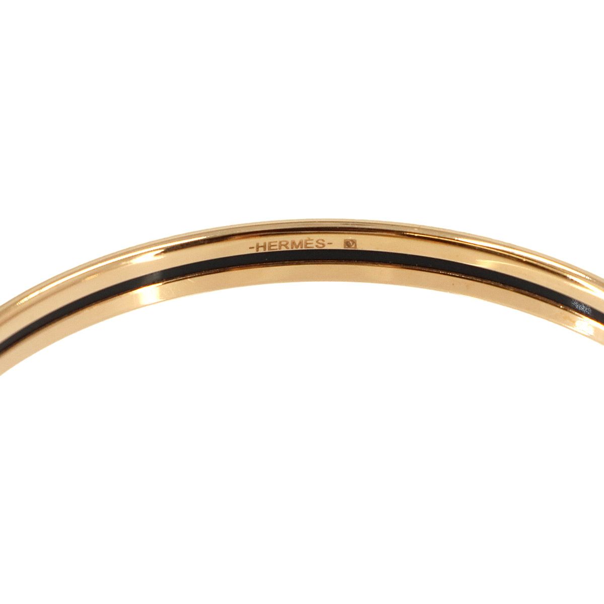 Hermes Uni Enamel Bangle Green Gold Bracelet — view 4