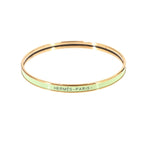 Hermes Uni Enamel Bangle Green Gold Bracelet
