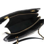 Chanel Quilted Chain Tote Bag Caviar Leather Black — view 6