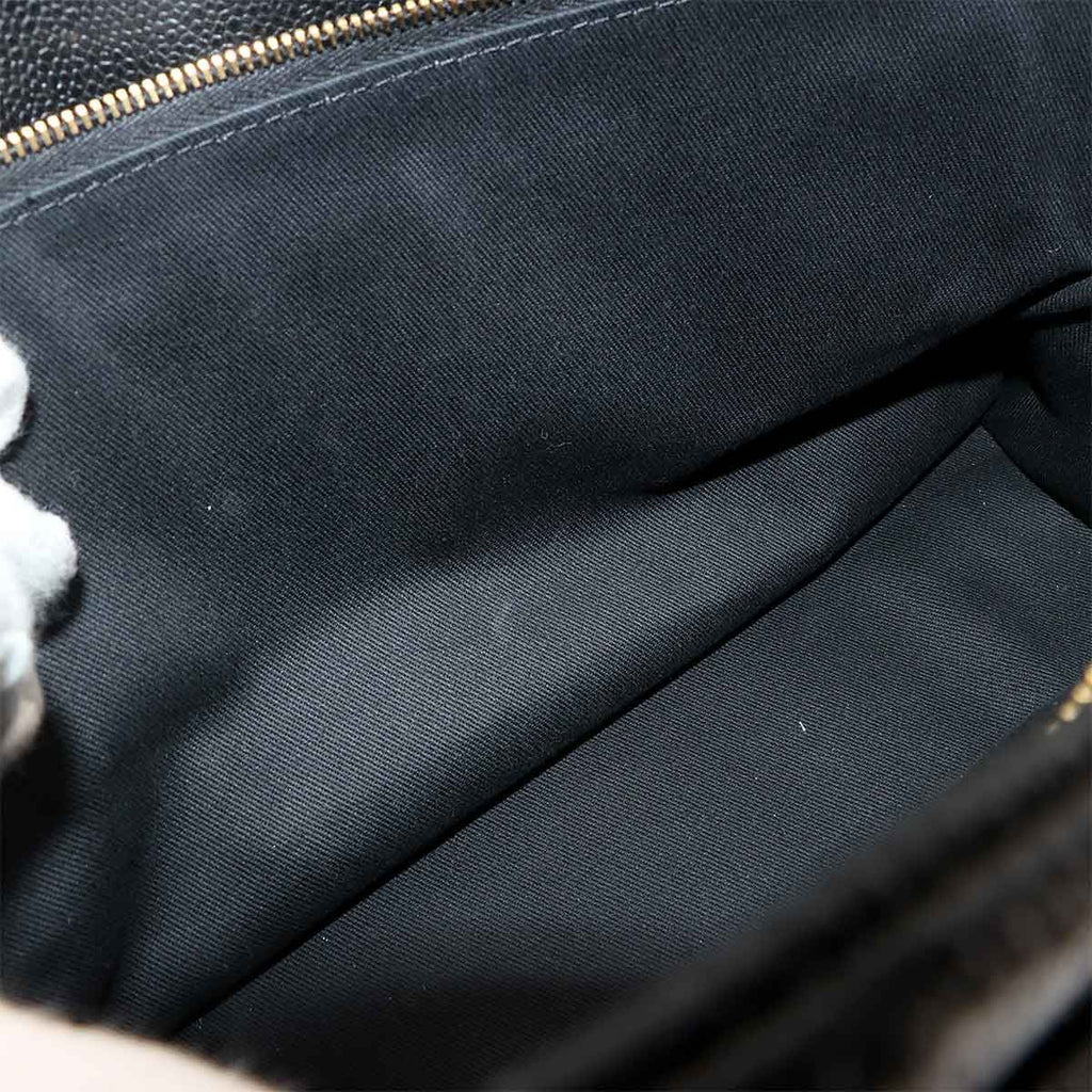Chanel Quilted Chain Tote Bag Caviar Leather Black — view 7