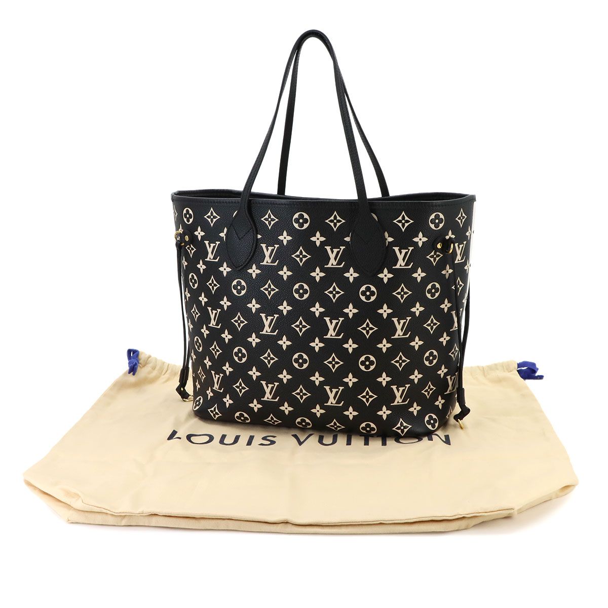 Louis Vuitton Monogram Empreinte Neverfull MM Tote Bag Black White — view 2