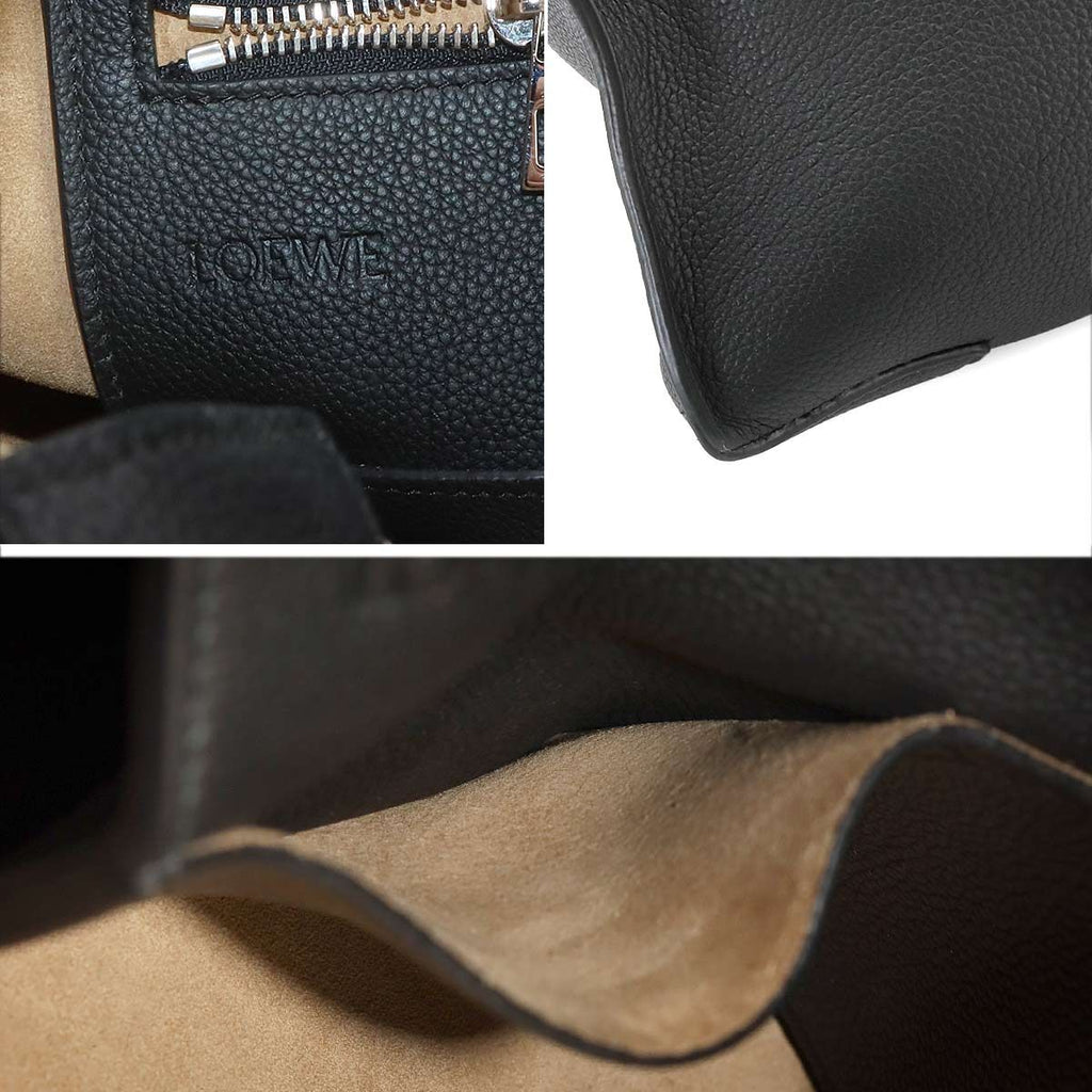 Loewe Buckle Zipper Tote Bag Leather Black Silver — view 8