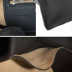 Loewe Buckle Zipper Tote Bag Leather Black Silver — view 8