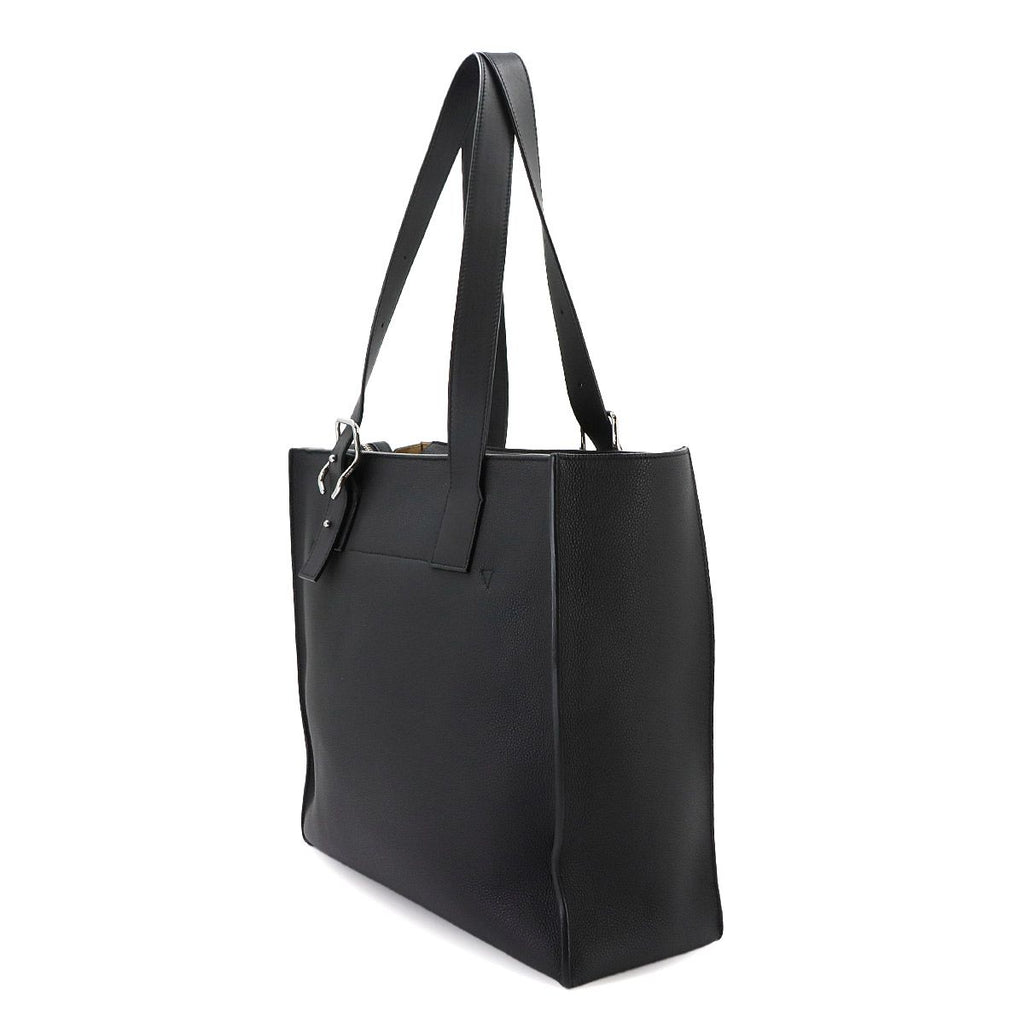 Loewe Buckle Zipper Tote Bag Leather Black Silver — view 4