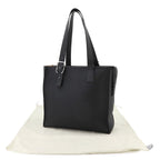 Loewe Buckle Zipper Tote Bag Leather Black Silver — view 2