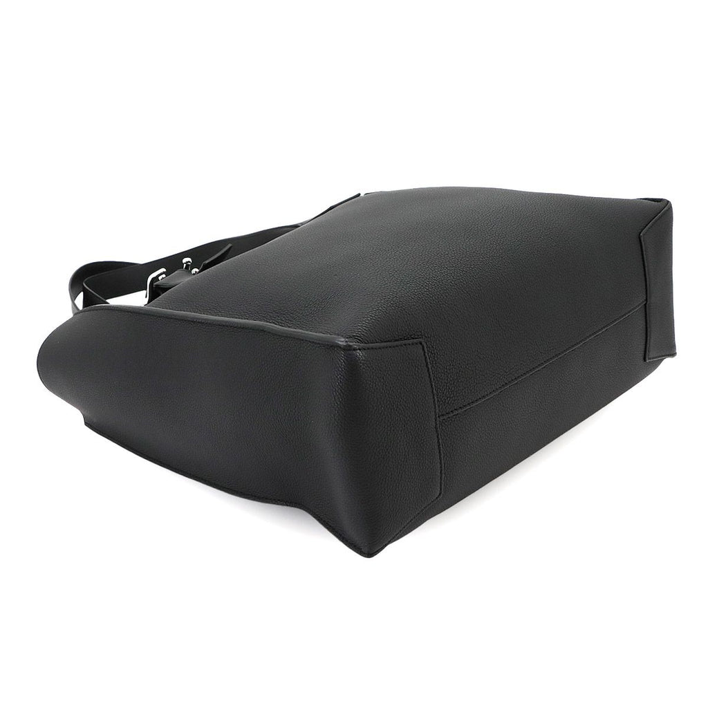Loewe Buckle Zipper Tote Bag Leather Black Silver — view 5