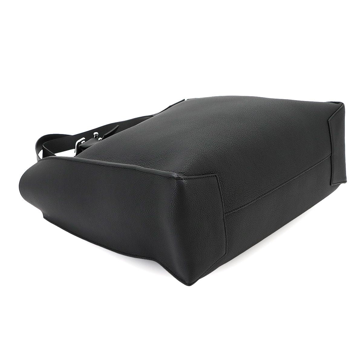 Loewe Buckle Zipper Tote Bag Leather Black Silver — view 5