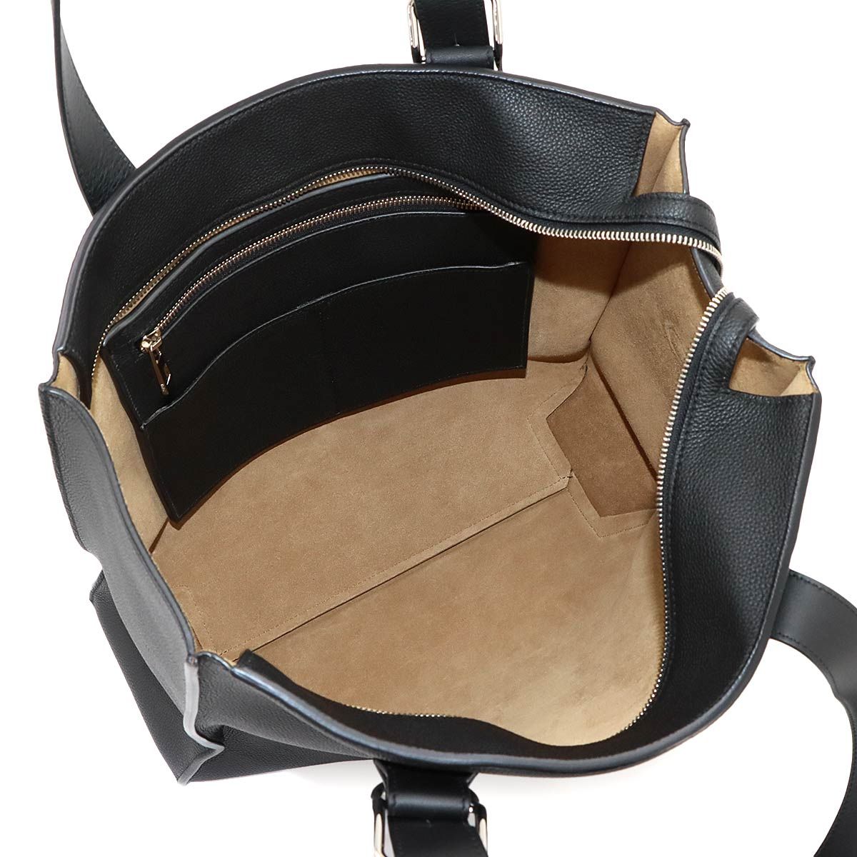 Loewe Buckle Zipper Tote Bag Leather Black Silver — view 7