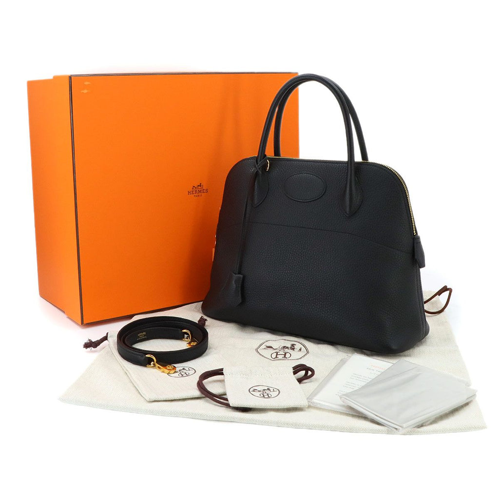 Hermes Bolide 31 2-Way Bag Taurillon Clemence Black Gold — view 2