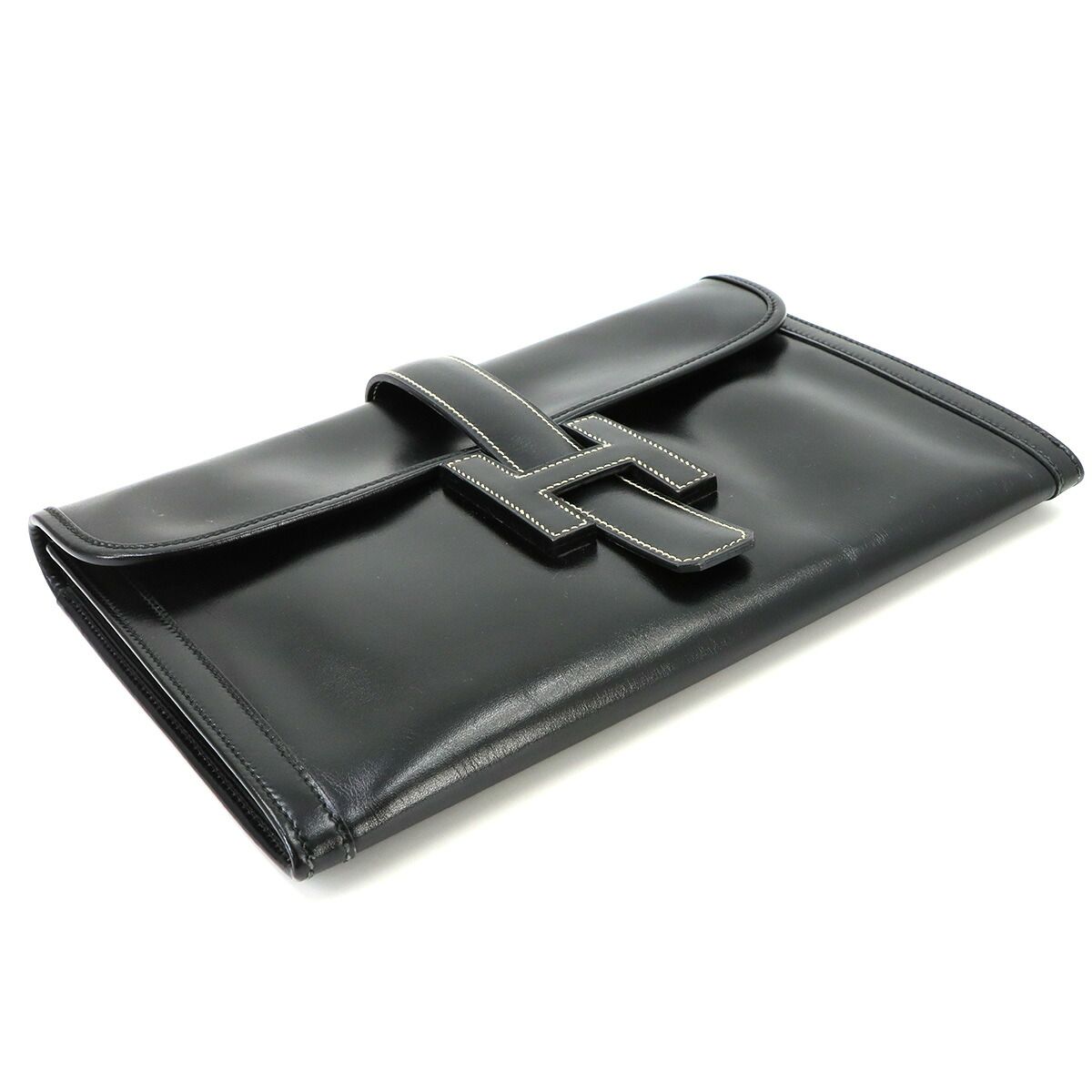 Hermes Jige PM Clutch Box Calf Black — view 5