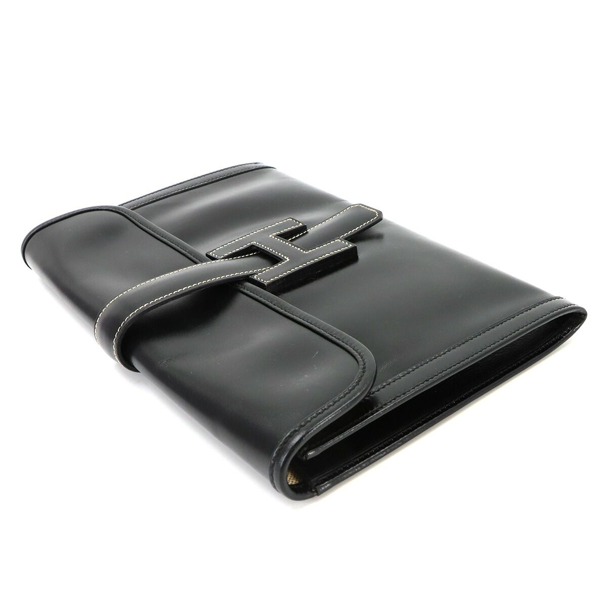 Hermes Jige PM Clutch Box Calf Black — view 4