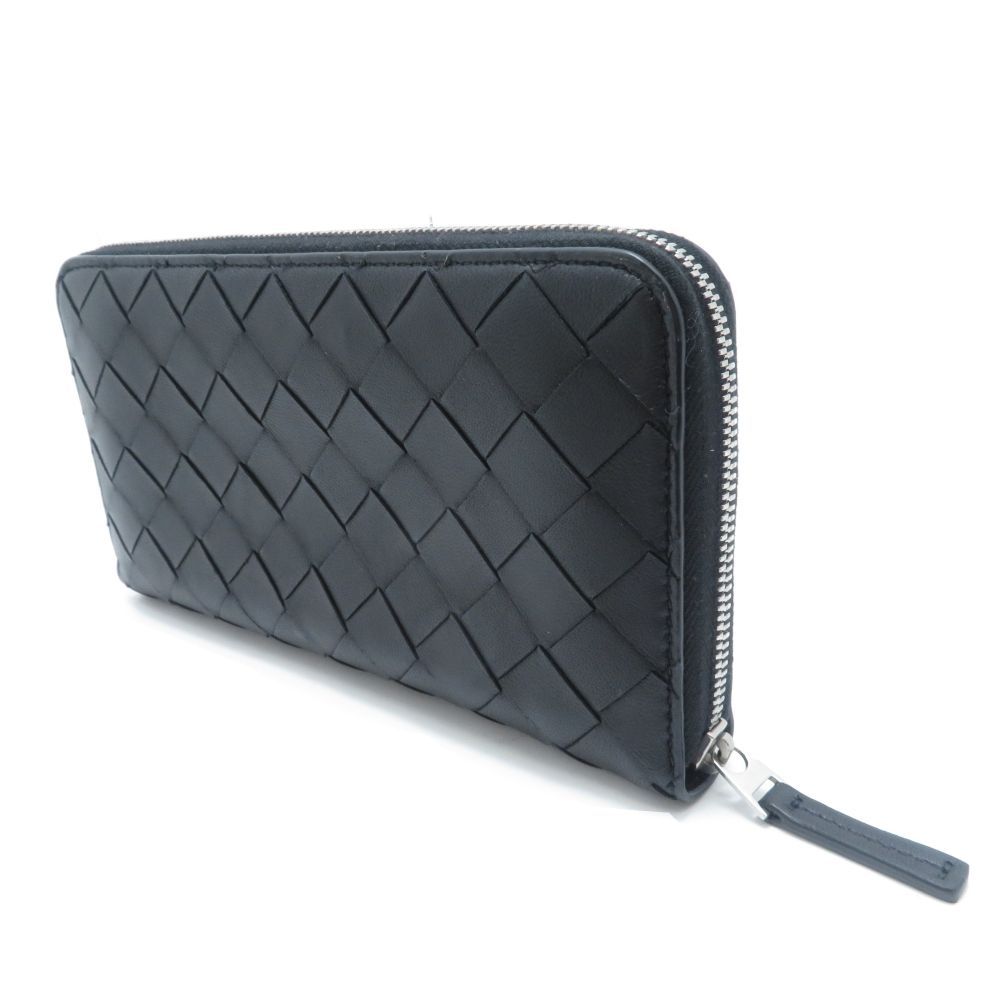 Bottega Veneta Intrecciato Zip Around Wallet Black Calfskin — view 2