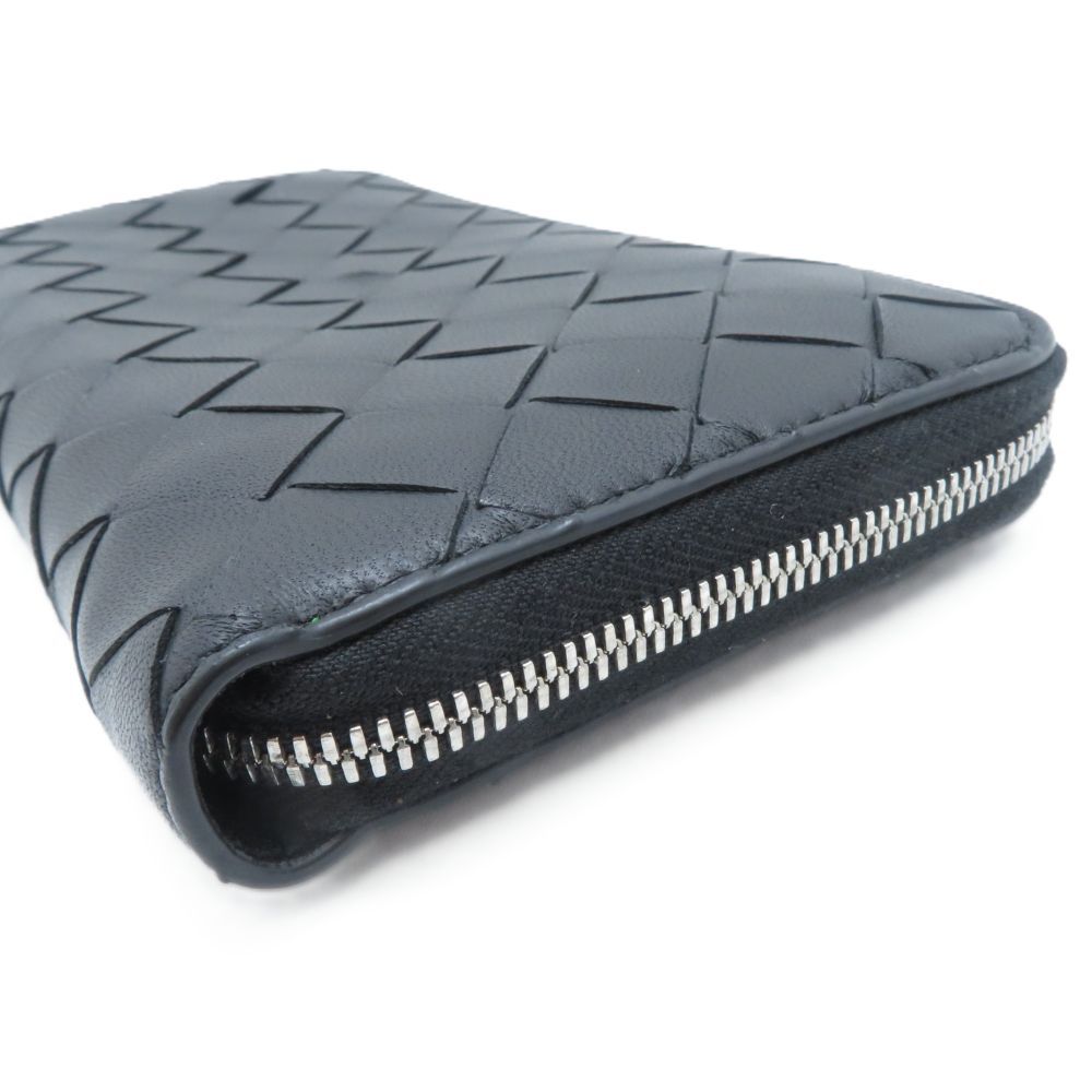 Bottega Veneta Intrecciato Zip Around Wallet Black Calfskin — view 5