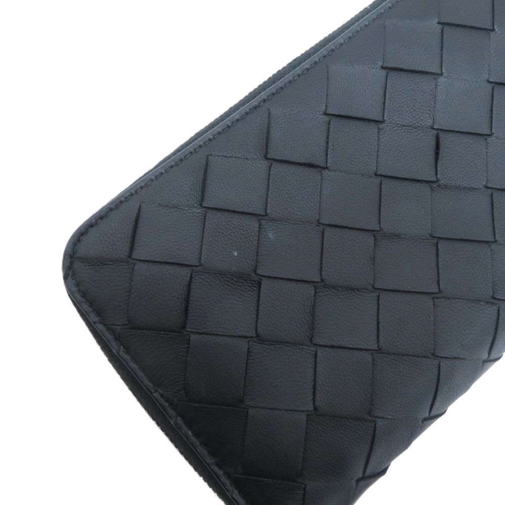 Bottega Veneta Intrecciato Zip Around Wallet Black Calfskin — view 7