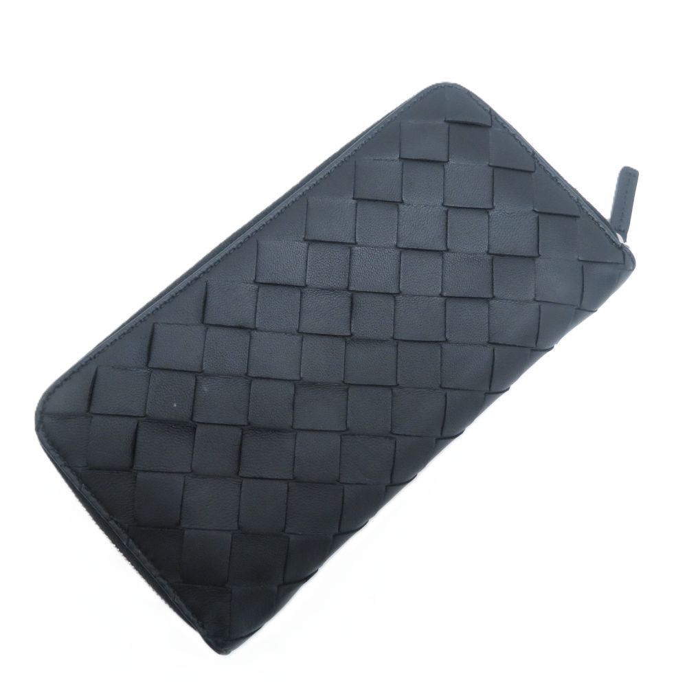 Bottega Veneta Intrecciato Zip Around Wallet Black Calfskin — view 8