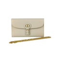 Dior Shoulder Bag Bobby East West Chain Wallet Beige Leather Gold