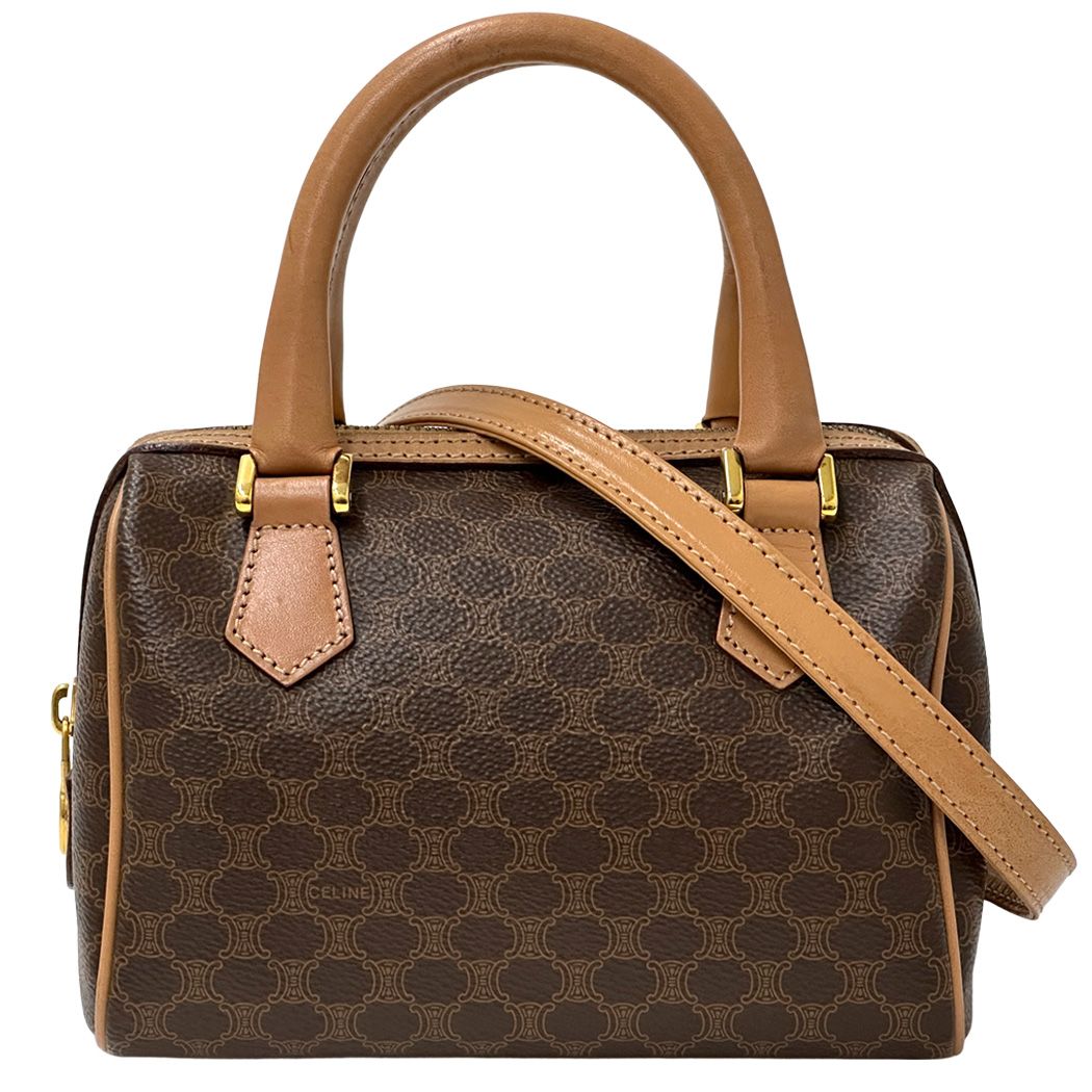 Celine Macadam 2-Way Shoulder Bag Brown Small Handle