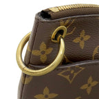 Louis Vuitton Shoulder Bag Odeon NM MM Monogram Canvas Leather Noir Gold Brown — view 7
