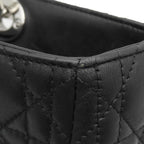 Dior Handbag Lady Classic Leather Black Red Silver Cannage — view 8