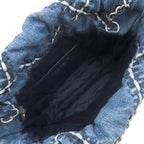 Chanel 2-Way Chanel 22 Hobo Mini Denim Blue Matte Silver — view 6
