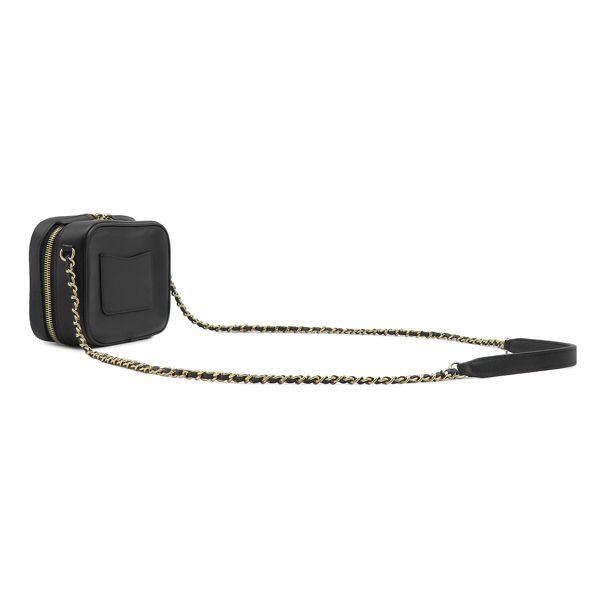 Chanel Shoulder Bag CC Logo Chain Lambskin Black Gold 27 — view 2