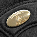 Chanel Shoulder Bag CC Logo Chain Lambskin Black Gold 27 — view 5