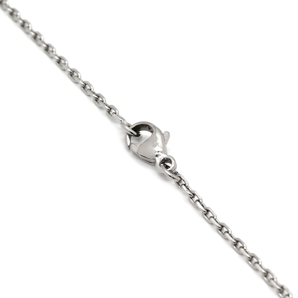 Hermes Necklace Pop H Mini Pendant Metal Lacquer Brown Glace Silver H Motif — view 3