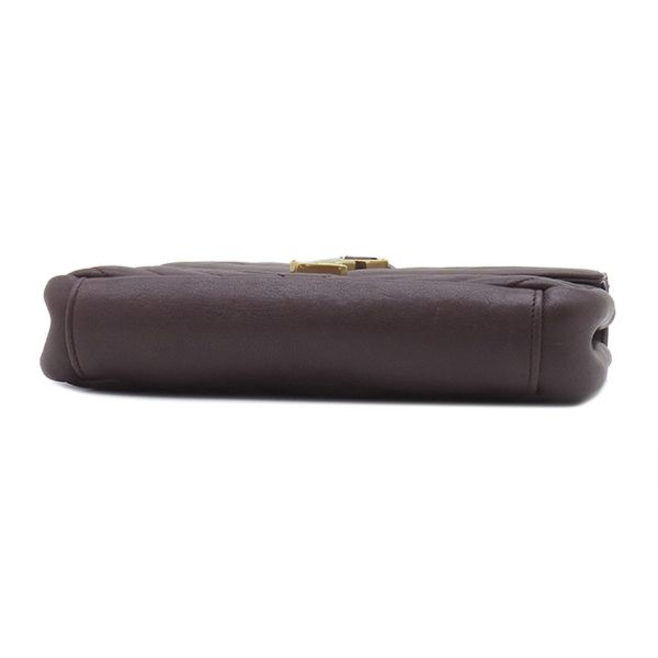 Saint Laurent 2-Way Bag Carre Leather Bordeaux Gold YSL Cassandra Handbag — view 3
