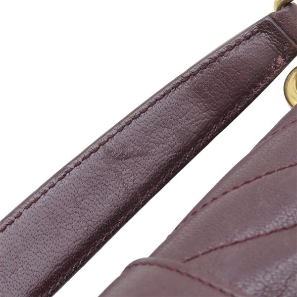 Saint Laurent 2-Way Bag Carre Leather Bordeaux Gold YSL Cassandra Handbag — view 7