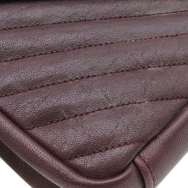 Saint Laurent 2-Way Bag Carre Leather Bordeaux Gold YSL Cassandra Handbag — view 5