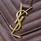 Saint Laurent 2-Way Bag Carre Leather Bordeaux Gold YSL Cassandra Handbag — view 6