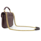 Saint Laurent 2-Way Bag Carre Leather Bordeaux Gold YSL Cassandra Handbag — view 2