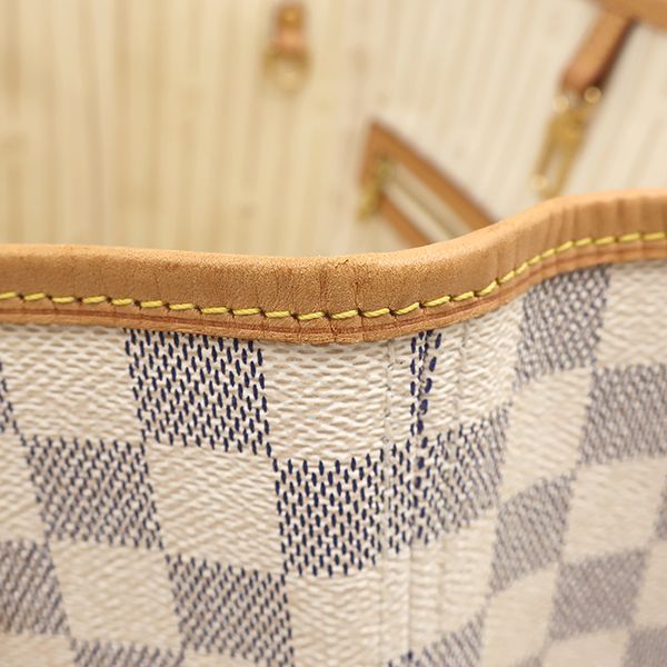 Louis Vuitton Tote Bag Neverfull MM Damier Azur Canvas Gold Beige Vintage — view 6