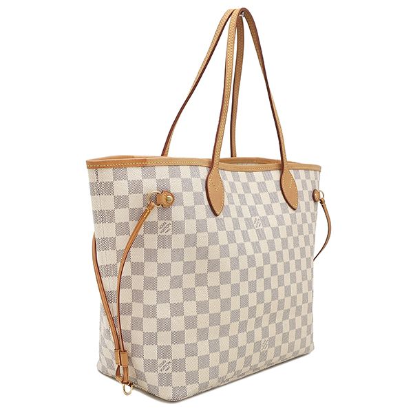 Louis Vuitton Tote Bag Neverfull MM Damier Azur Canvas Gold Beige Vintage — view 2