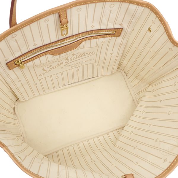 Louis Vuitton Tote Bag Neverfull MM Damier Azur Canvas Gold Beige Vintage — view 7