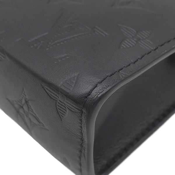 Louis Vuitton Shoulder Bag Gaston Wearable Wallet Leather Monogram Shadow Matte — view 4