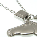 Hermes Talisman Pegasus Pendant Silver Necklace Stainless Steel — view 6