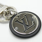 Louis Vuitton Key Ring LV Circle Key Holder Silver Black Metal Bag Charm — view 4