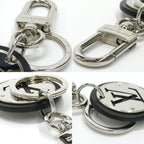 Louis Vuitton Key Ring LV Circle Key Holder Silver Black Metal Bag Charm — view 8