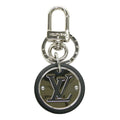 Louis Vuitton Key Ring LV Circle Key Holder Silver Black Metal Bag Charm