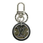 Louis Vuitton Key Ring LV Circle Key Holder Silver Black Metal Bag Charm