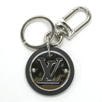 Louis Vuitton Key Ring LV Circle Key Holder Silver Black Metal Bag Charm — view 2