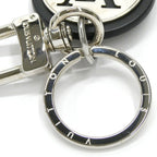 Louis Vuitton Key Ring LV Circle Key Holder Silver Black Metal Bag Charm — view 6