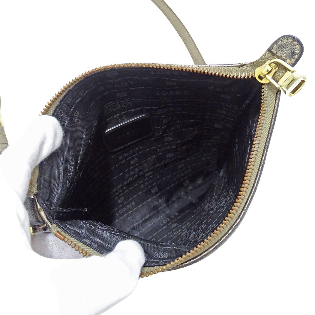 Loewe Shoulder Bag Leather Bronze Metallic Gray — view 5
