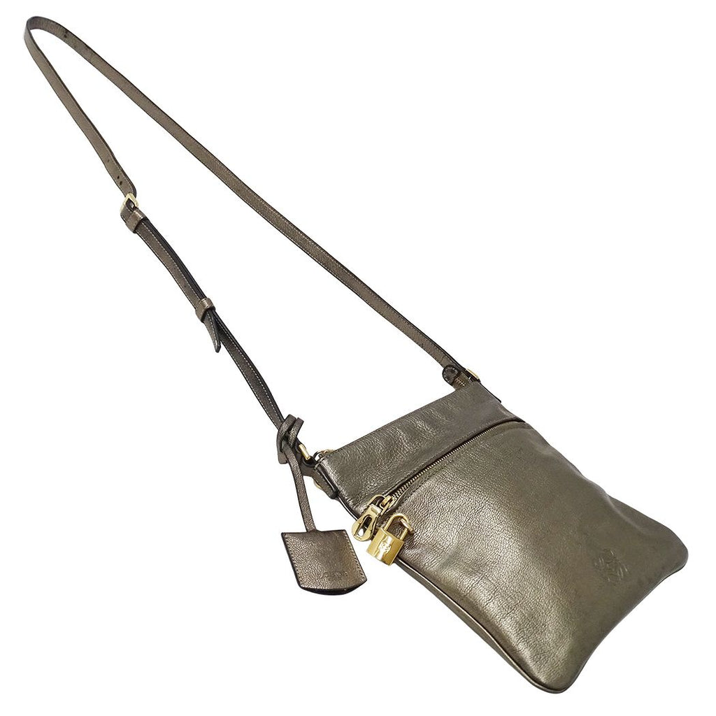 Loewe Shoulder Bag Leather Bronze Metallic Gray — view 4
