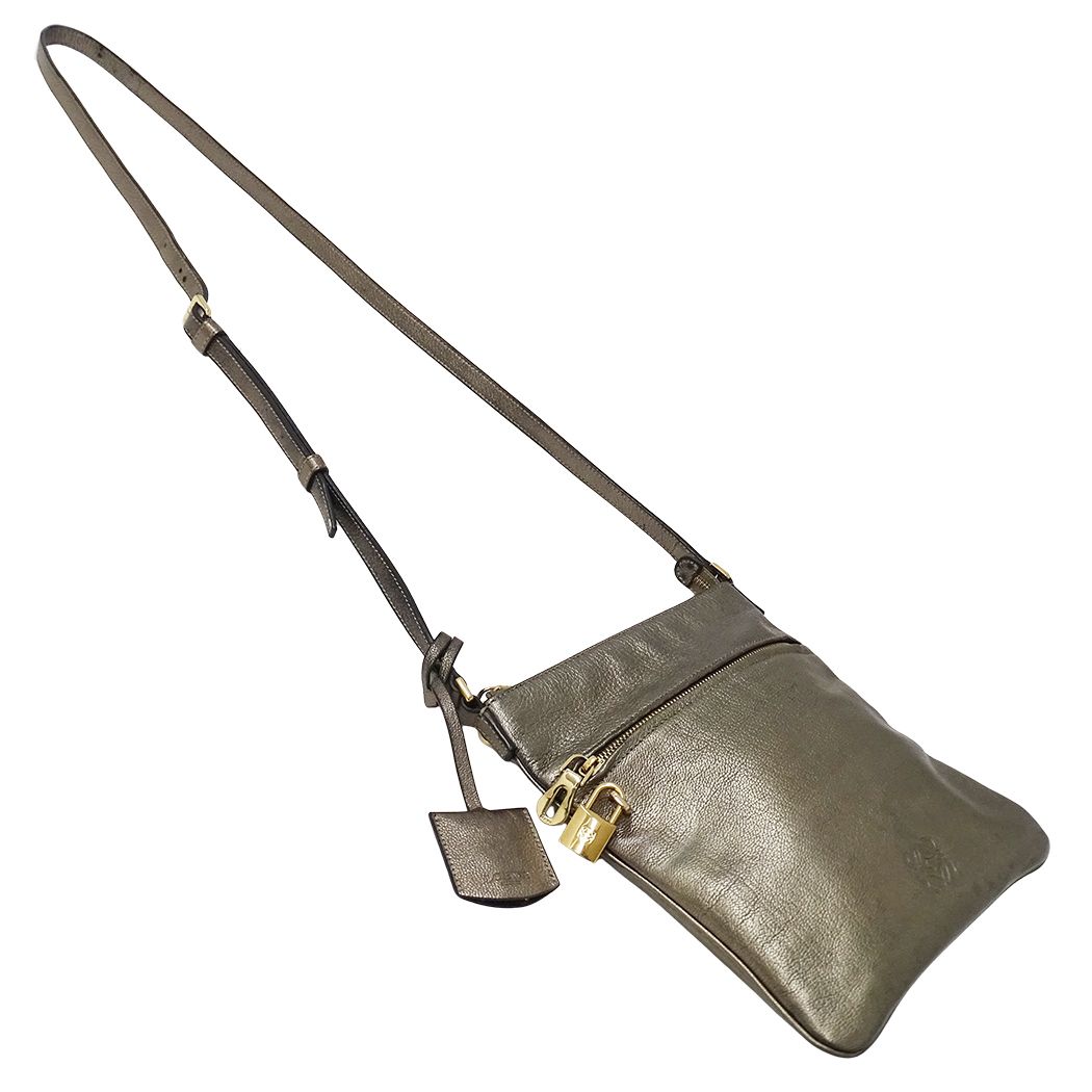Loewe Shoulder Bag Leather Bronze Metallic Gray — view 4