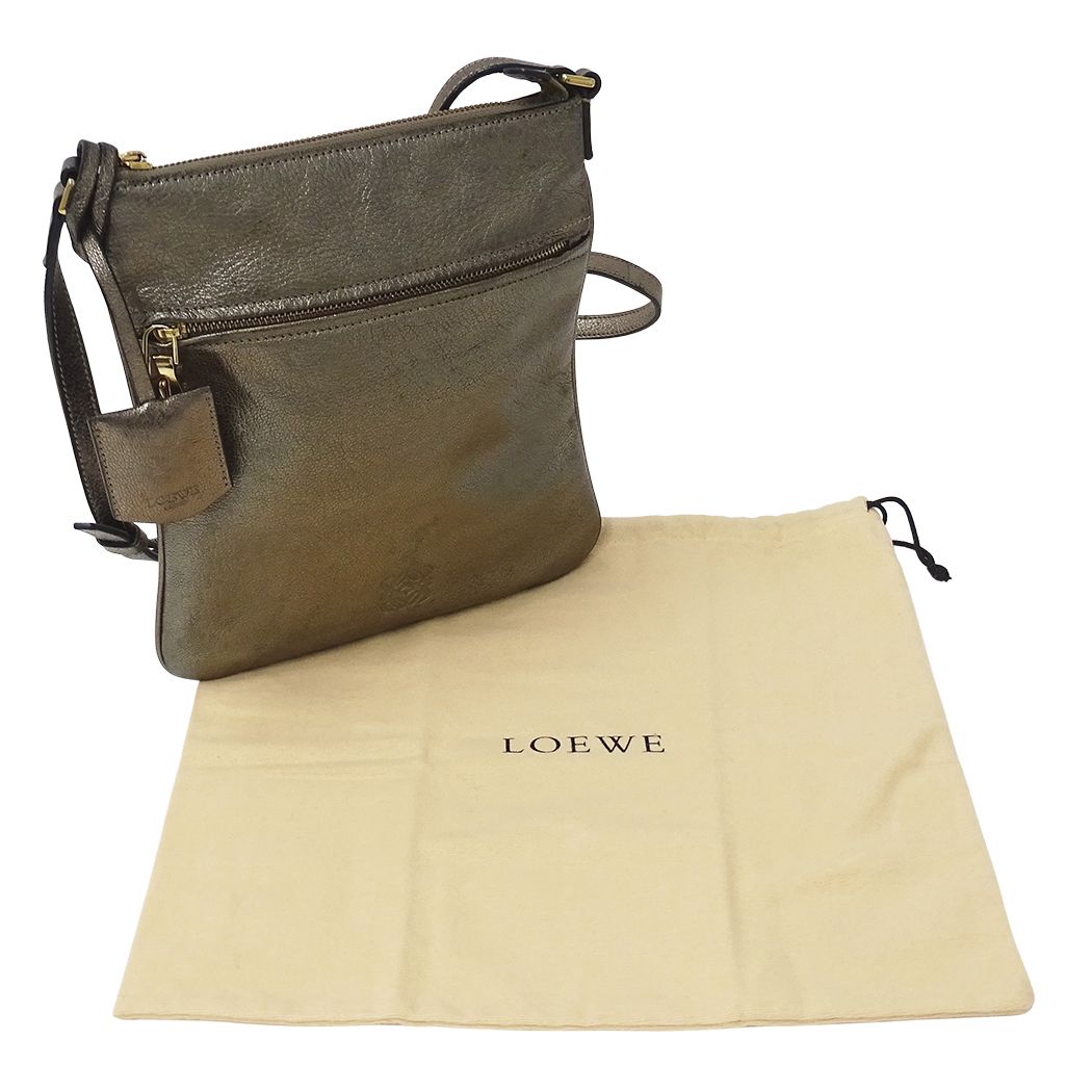 Loewe Shoulder Bag Leather Bronze Metallic Gray — view 7