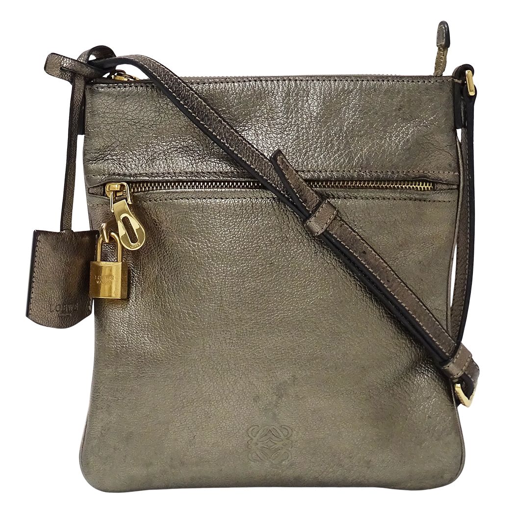 Loewe Shoulder Bag Leather Bronze Metallic Gray