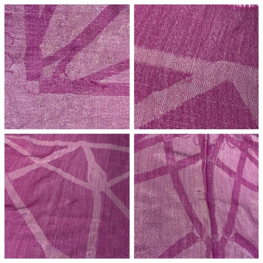Gucci Purple Silver Glitter Rayon Wool Silk Shawl Scarf — view 5