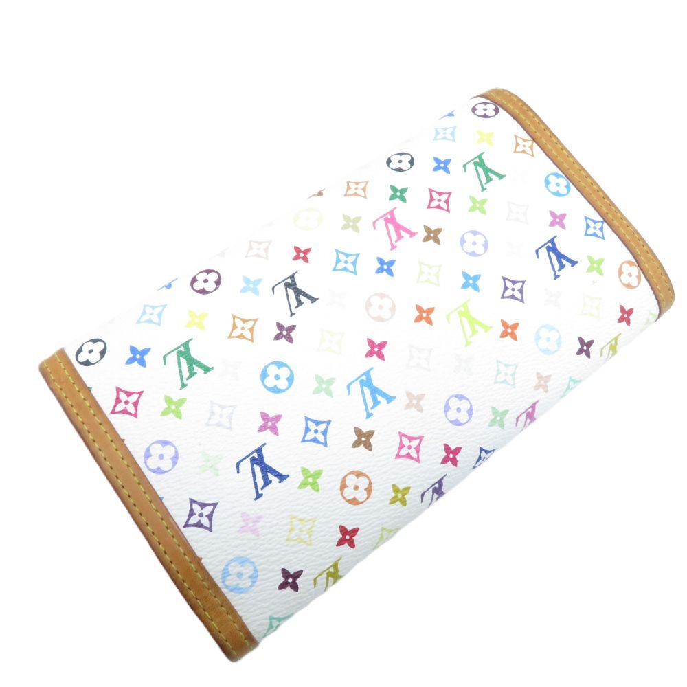 Louis Vuitton Porte Tresor International Multicolor Blanc Trifold Wallet — view 7